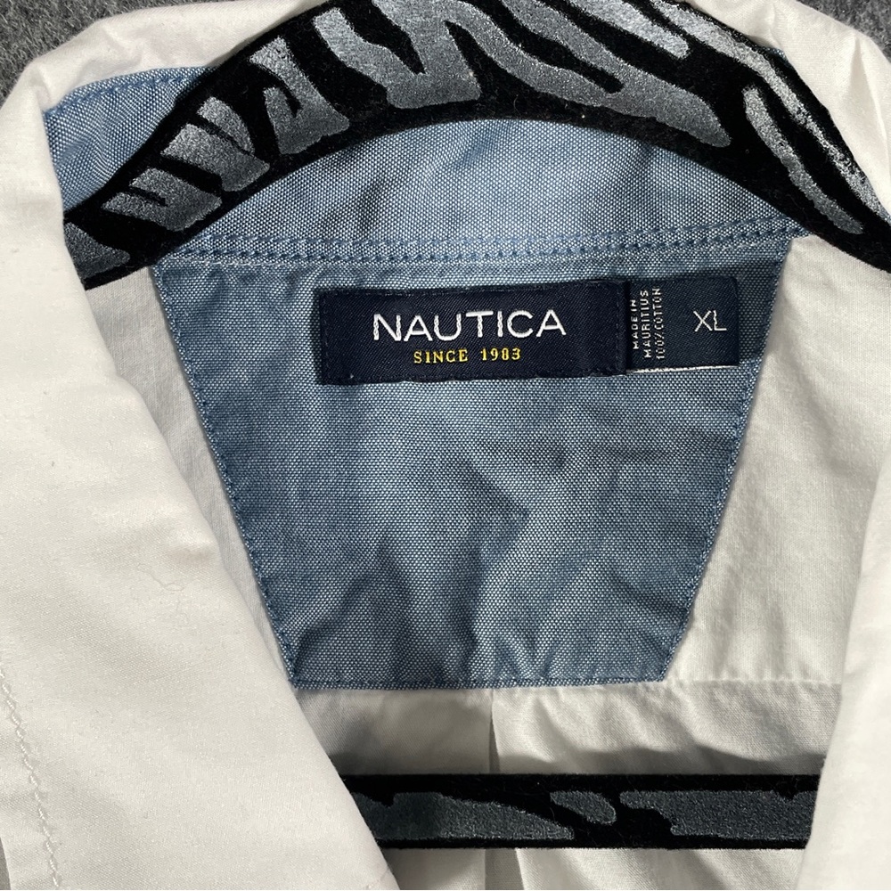 Nautica Mens White Button Down Shirt Size XL - Picture 4 of 6